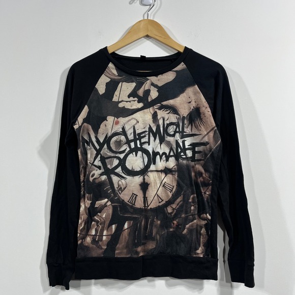 My Chemical Romance Tops - My Chemical Romance Black Parade Clock Graphic Baseball Tee Medium Punk Emo Goth